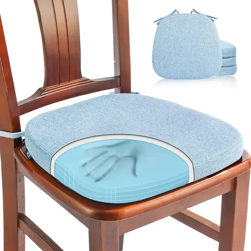 Vista 31 de SINOSSO 1 paquete de cojines de espuma viscoelástica para silla de comedor, tela tejida amigable de 16 pulgadas en forma de U, cómoda almohadilla