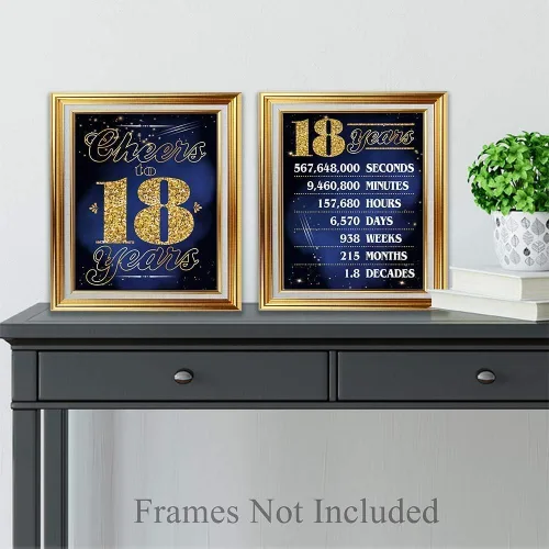 Vista 2 de Saludos a los 18 años – Ideal para decoración de cumpleaños de 18 años, carteles de cumpleaños, decoración de aniversario y reuniones familiares