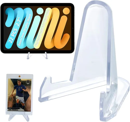 Vista 7 de LRANFOW Soporte de tarjetas de acrílico grueso, soporte para mini caballete, soportes para tarjetas deportivas, soporte de tarjetas graduadas