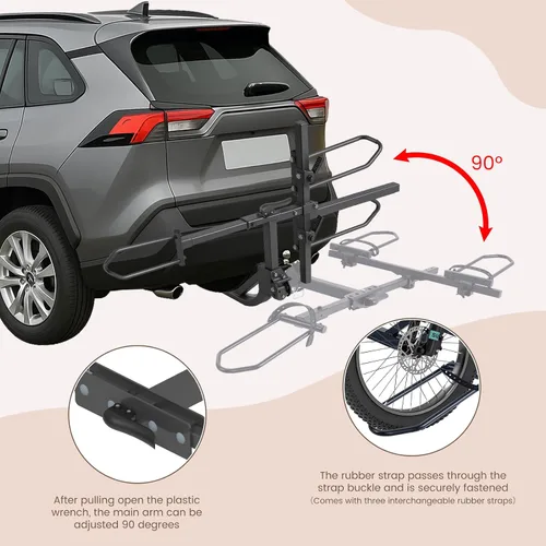 Vista 5 de ABORON Soporte para Triciclo, Soporte de Enganche para Triciclo de Neumáticos Gruesos de 5" para SUV, Camión, Furgoneta, RV, Se Ajusta a Receptor