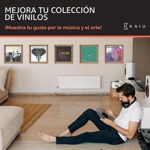 Vista 7 de KAIU Marco de Discos de Vinilo – Marcos de Álbum de Madera Maciza para Discos de Vinilo, Accesorios, Regalos para Montar en la Pared, Cubierta