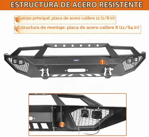 Vista 7 de Hooke Road Parachoques delantero de acero con winchi para Tundra de Toyota 2014 2015 2016 2017 2018 2019 2020 2021