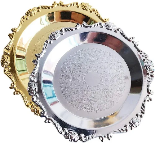 Vista 8 de EXCEART Pulseras con dijes de bandeja de joyería dorada regalos para tus amigos, familiares y más regalos. Organizador de collares, plato de joyería