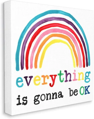 Vista 7 de Stupell Industries 'Everything is Okay Rainbow' Placa de pared Art