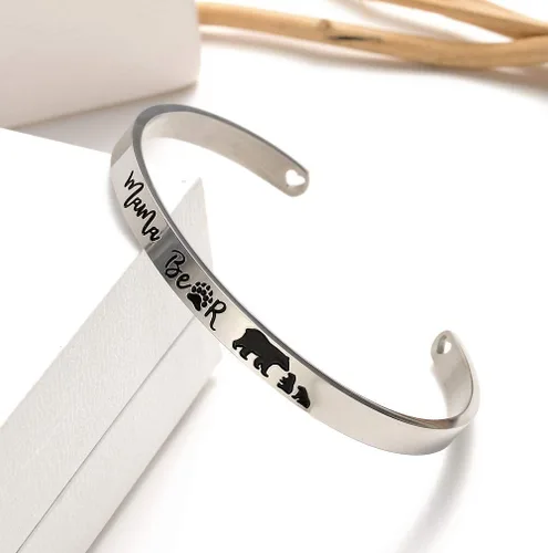 Vista 2 de Pulseras inspiradoras para abuela, mamá, hija, sobrina, tía, grabado, mensaje oculto, pulsera de acero inoxidable, corona de cumpleaños, joyería