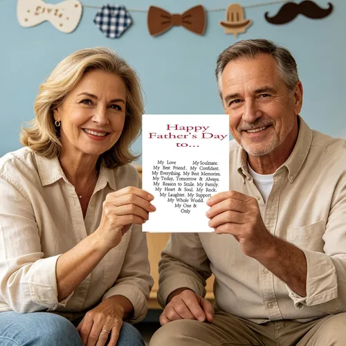 Vista 5 de OJsensai Tarjeta de feliz día del padre para marido, divertido regalo del día del padre de parte de la esposa, tarjeta del día del padre dulce