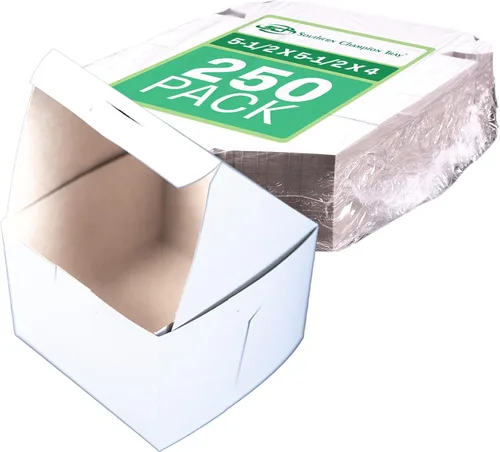 Vista 15 de SCT - Cajas para panadería blancas de una pieza, sin ventana, 4 x 2 x 5.5 pulgadas, blanco, papel, 250