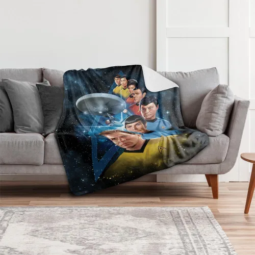 Vista 6 de Star Trek - Manta de 50 x 60 pulgadas, manta de sherpa de tacto sedoso de Among The Stars, manta supersuave