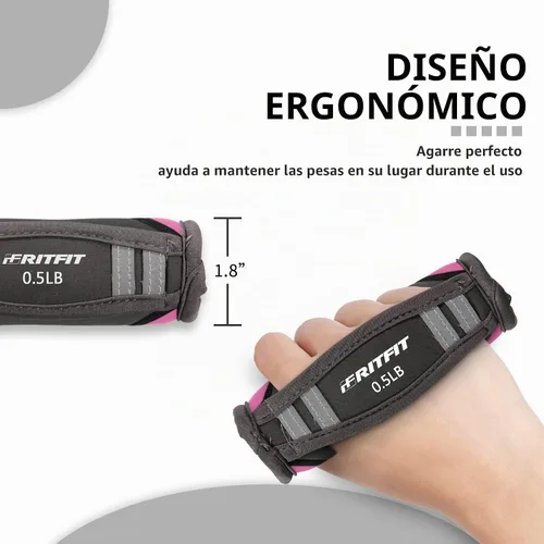 Vista 3 de RitFit Soft Hand Weights Set with Reflective Straps Walking Dumbbell Anti-Slip Reflective Strap, Jogging & Running, Physical Therapy, Aerobics