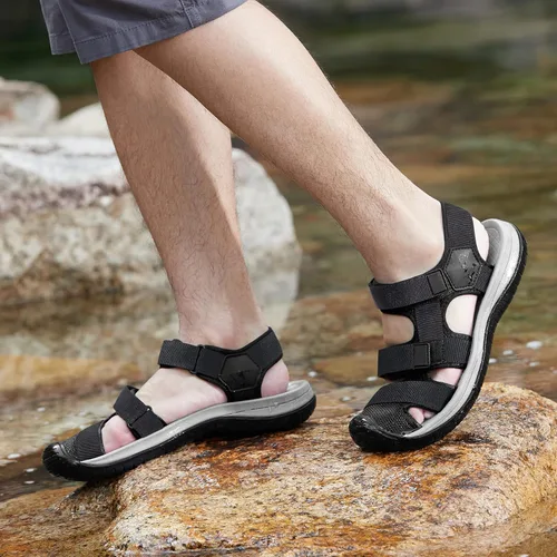 Vista 6 de GOLDEN CAMEL Sandalias de senderismo para hombre, impermeables, deportivas, puntera cerrada, sandalias de agua para exteriores, ligeras