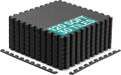 Vista 7 de Yes4All 24SQFT-120SQFT - Tapete de ejercicio de rompecabezas para gimnasio en casa, baldosas de espuma EVA entrelazadas con borde