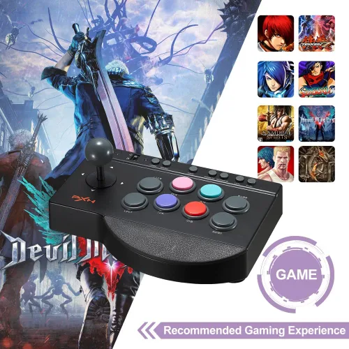 Vista 3 de PXN 0082 Arcade Joystick Game Controller Wired USB Interface for PC PS3 PS4 Xbox oneNintendo Switch