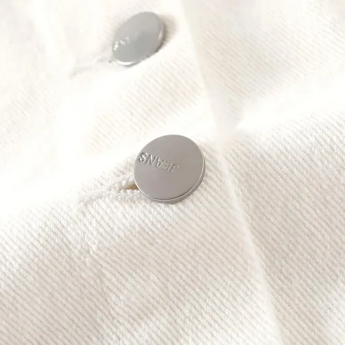 Vista 7 de Kedera Chaqueta de mezclilla desgastada y recortada para mujer, con flecos y dobladillo deshilachado