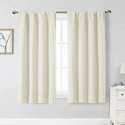 Vista 18 de Cortinas opacas para dormitorio, sala de estar, juego de 2 paneles de 54 pulgadas de largo, cortinas de oscurecimiento de habitación con aislamiento