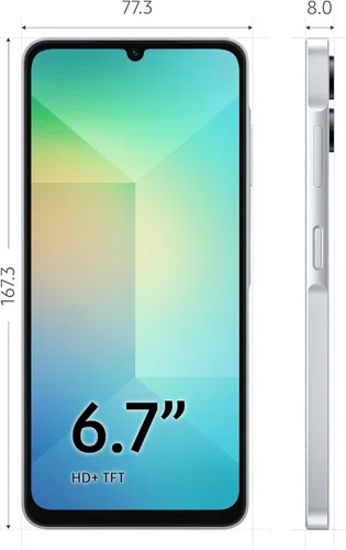 Vista 3 de Samsung Galaxy A06 4G LTE GSM desbloqueado (128 GB + 4 GB) Stock latinoamericano SM-A065M/DS (para Tmóvil, Metro, Menta y Global) 6.7 pulgadas Dual
