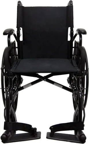 Vista 2 de Karman Healthcare 802-DY Silla de ruedas ultraligera de 30 libras con reposapiés extraíble en negro, asiento de 18 x 16 pulgadas