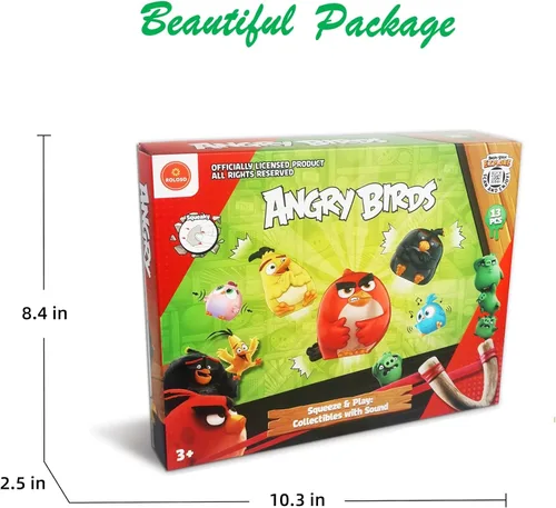 Vista 6 de ROLOSO Juguetes coleccionables de Angry Birds con licencia, 13 figuras de acción, juego de rebaño, juegos de cerdo City Strike 2 Takedown Space