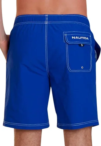 Vista 5 de Nautica Traje de baño sólido de secado rápido con logotipo clásico para hombre
