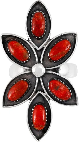 Vista 3 de Anillo turquesa de plata esterlina 925 piedras preciosas auténticas tamaño 6 a 11