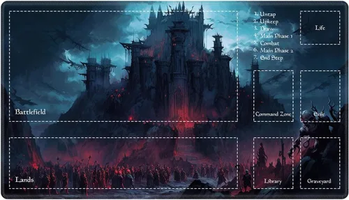 Vista 100 de Alfombra de juego con zonas para juego de cartas MTG, alfombras de juego de mesa, alfombras de juego de mesa de Magic, 61x35.5 cm, alfombra de juego