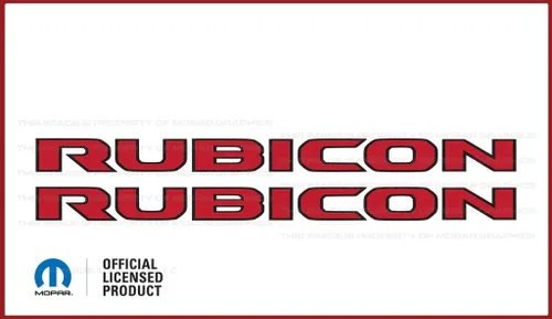 Vista 4 de Rubicon Hood - Calcomanía de vinilo para Jeep Rubicon/Gladiator JL/JT (2018-2024) 392 bronce con contorno negro F392BO (juego de 2) FJ5H2