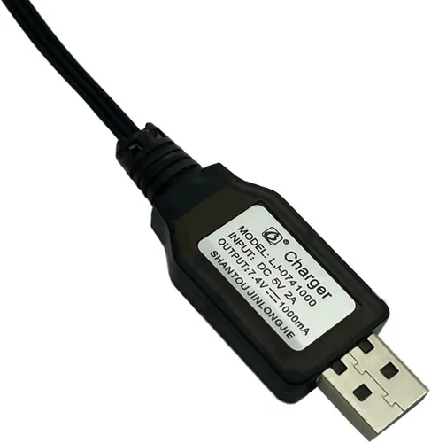 Vista 4 de Paquete de 3 cables de carga USB de batería LiPo de 7.4V 2S de carga rápida 1A con conector XH-3P para RC Car Truck Rock Crawler FPV Drone Avión
