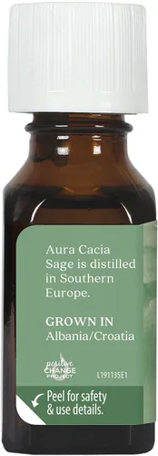 Vista 2 de AURA CACIA Aceite esencial de salvia, 0.5 FZ