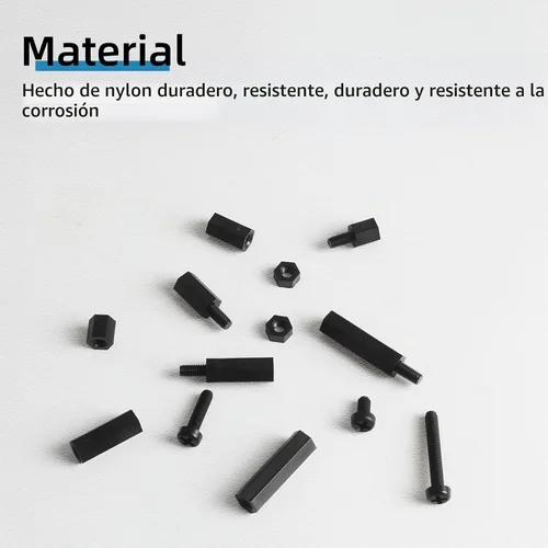 Vista 4 de 600 piezas M3 macho hembra separadores hexagonales de nailon tornillos tuercas, kit surtido de separadores y tornillos para placa base, pilar