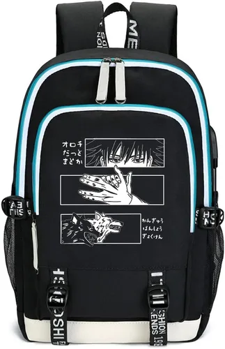 Vista 9 de DIOMMELL Mochila de anime con capacidad de lona, mochila para computadora portátil