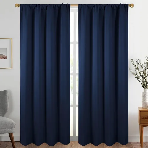 Vista 33 de Diraysid Cortinas opacas beige para dormitorio y sala de estar, cortinas con aislamiento térmico para oscurecer la habitación, 42 x 63 pulgadas, 2