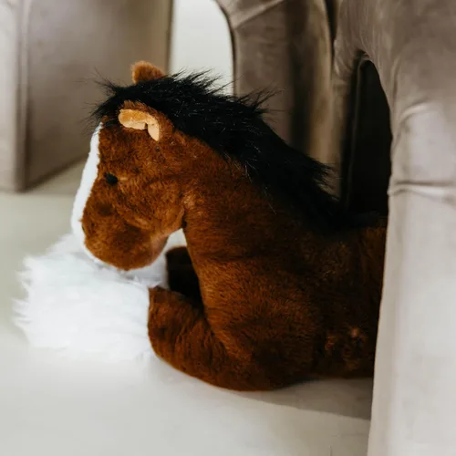 Vista 2 de The Petting Zoo Clydesdale - Peluche de caballo de peluche, regalos para niños, animales de corral Wild Onez, juguete de peluche de caballo marrón