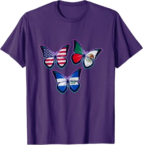 Vista 69 de Multiculti Heritage. Camiseta El Salvador México y Estados Unidos