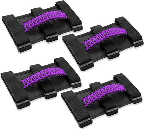 Vista 16 de 2x Asas de Agarre de Barra Enrollable para Jeep Wrangler YJ TJ JK JKU JL JLU Sports Sahara Freedom Rubicon Unlimited X Gladiator JT 1955-2022 Negro