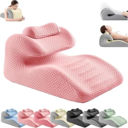 Vista 9 de Almohada multifuncional para parejas, almohada de cuña de cama, espuma viscoelástica, suave, para dormir, inclinada y acostada, almohada de estómago