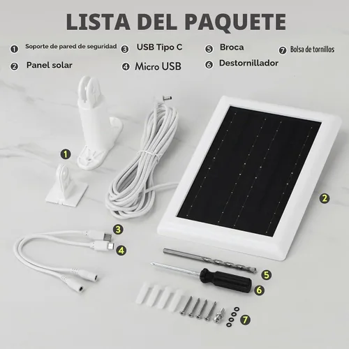 Vista 6 de Panel Solar Ring (2ª Generación), Paquete de 2 Cargador de Panel Solar Ring de 5W con Soporte y Cable de Extensión de 12 Pies para Cámara Stick Up