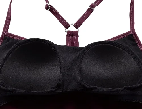 Vista 7 de Hilor - Traje de baño de dos piezas estilo tankini para mujer con espalda cruzada