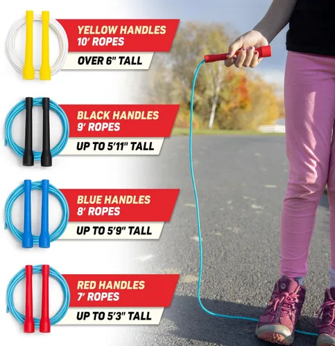 Vista 7 de Buy Jump Ropes Cuerda para saltar diseño de regaliz con mango corto Rojo/Azul