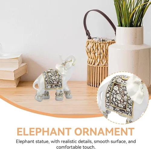 Vista 5 de Estatua de elefante, figura de la suerte de riqueza, mini estatua de elefante de la suerte, decoración del hogar, figuras de elefante de Feng Shui