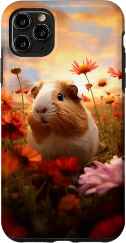 Vista 13 de Carcasa para iPhone 16 con diseño de conejillos de indias y flores para amantes de mascotas exóticas