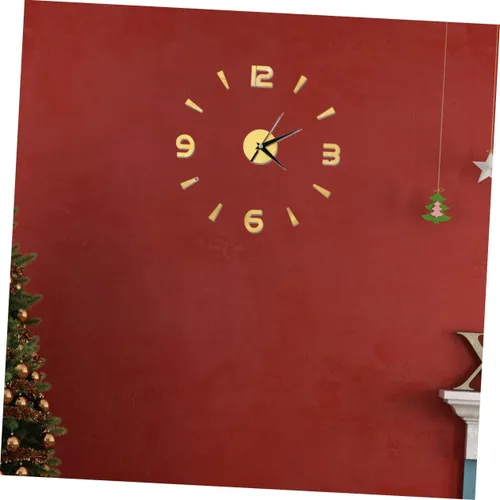Vista 6 de IMIKEYA Reloj de pared sin marco, reloj de pared dorado, pegatinas de espejo, sin marco, reloj de pared, reloj acrílico, mural, hogar, reloj
