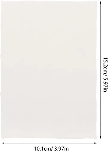 Vista 2 de BCOATH 20 Sheets Handmade White Cotton Watercolor Paper with Rough Deckled Edge, Textured Art Paper for Painting, Crafting, Invitations, and