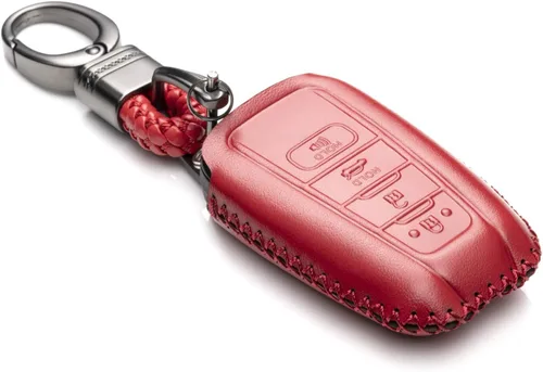 Vista 2 de Vitodeco Funda de cuero genuino para llavero inteligente compatible con Toyota Rav4, Camry, Prius, Highlander, CH-R, Avalon, Toyota 86, Mirai