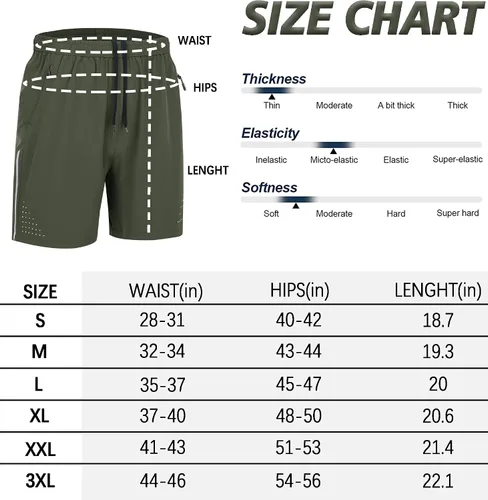 Vista 6 de WENRONSTA Pantalones cortos deportivos de entrenamiento para hombre, de secado rápido, ligeros, de tenis activos, de 7 pulgadas, pantalones cortos