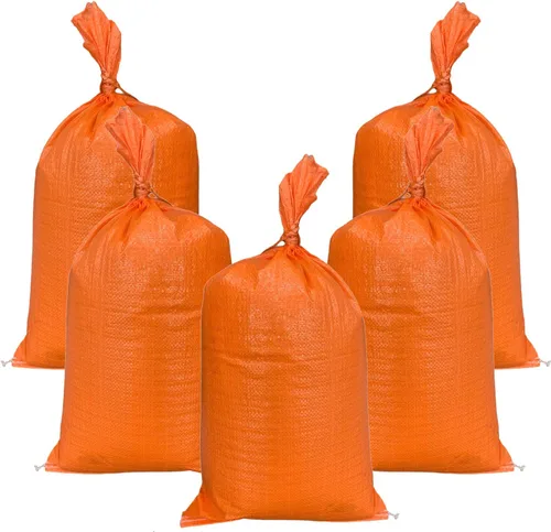 Vista 11 de AK TRADING CO. Sacos de arena de polietileno de 14 x 26 pulgadas con protección UV y lazos integrados, barrera de agua de inundación, bolsas de Verde