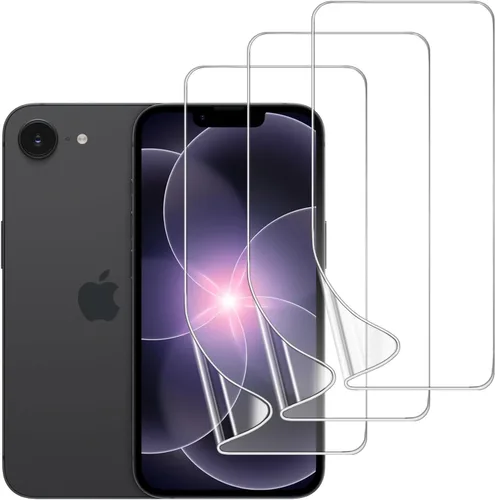 Vista 10 de Paquete de 3 protectores de pantalla de TPU para iPhone 13/13 Pro de 6.1 pulgadas, película de hidrogel transparente HD transparente suave