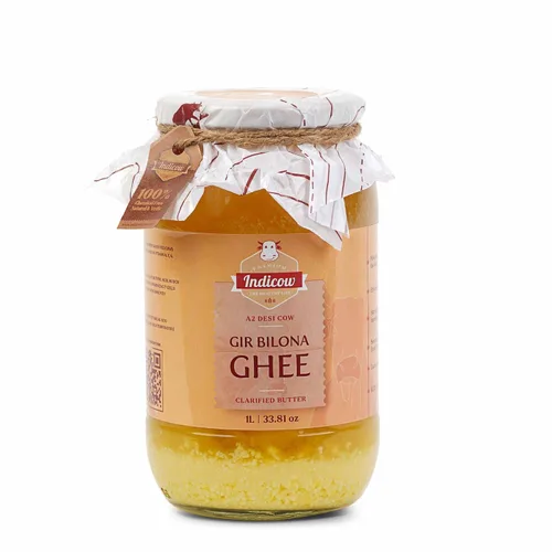 Vista 9 de Indicow Ghee de vaca A2 Desi (180ml (6.08oz), Ghee de vaca A2 (vacas Sahiwal)) Alimentado con pasto, criado en pastizales, grasa de mantequilla