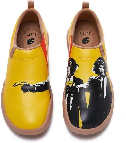 Vista 84 de UIN Zapatos de viaje para caminar para hombre, sin cordones, de lona, informales, ligeros, cómodos y modernos, diseño de perritos felices Ahhhhh