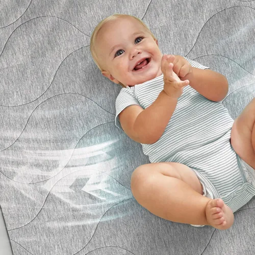 Vista 2 de Bedgear Baby Air-X Performance - Protector de colchón para cuna, mayor flujo de aire, transpirable e impermeable, funda acolchada para cama infantil