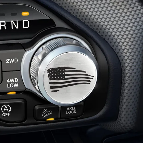 Vista 7 de Zhizhong Placa de Adorno del Selector de Dial Grabada con Emblema de Bandera Americana, Cubierta de Perilla del Interruptor de Cambios Compatible