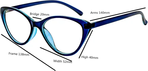 Vista 4 de oriopxic Lentes de distancia de ojo de gato para mujer, -2.00, lentes retro de miopía miopía
